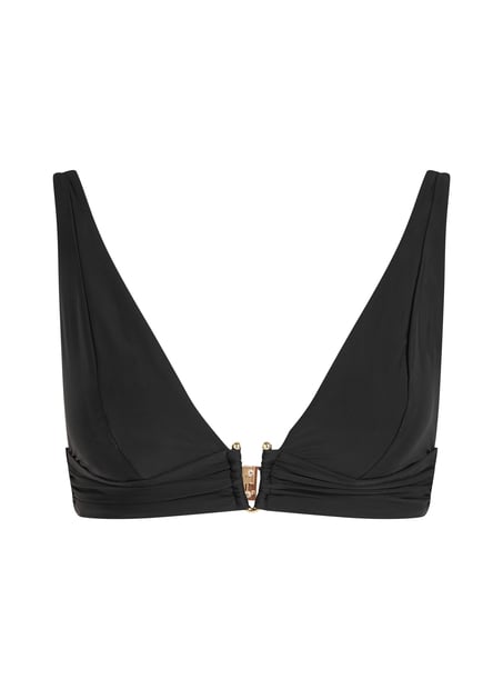Luna Triangle Bikini Top, Black