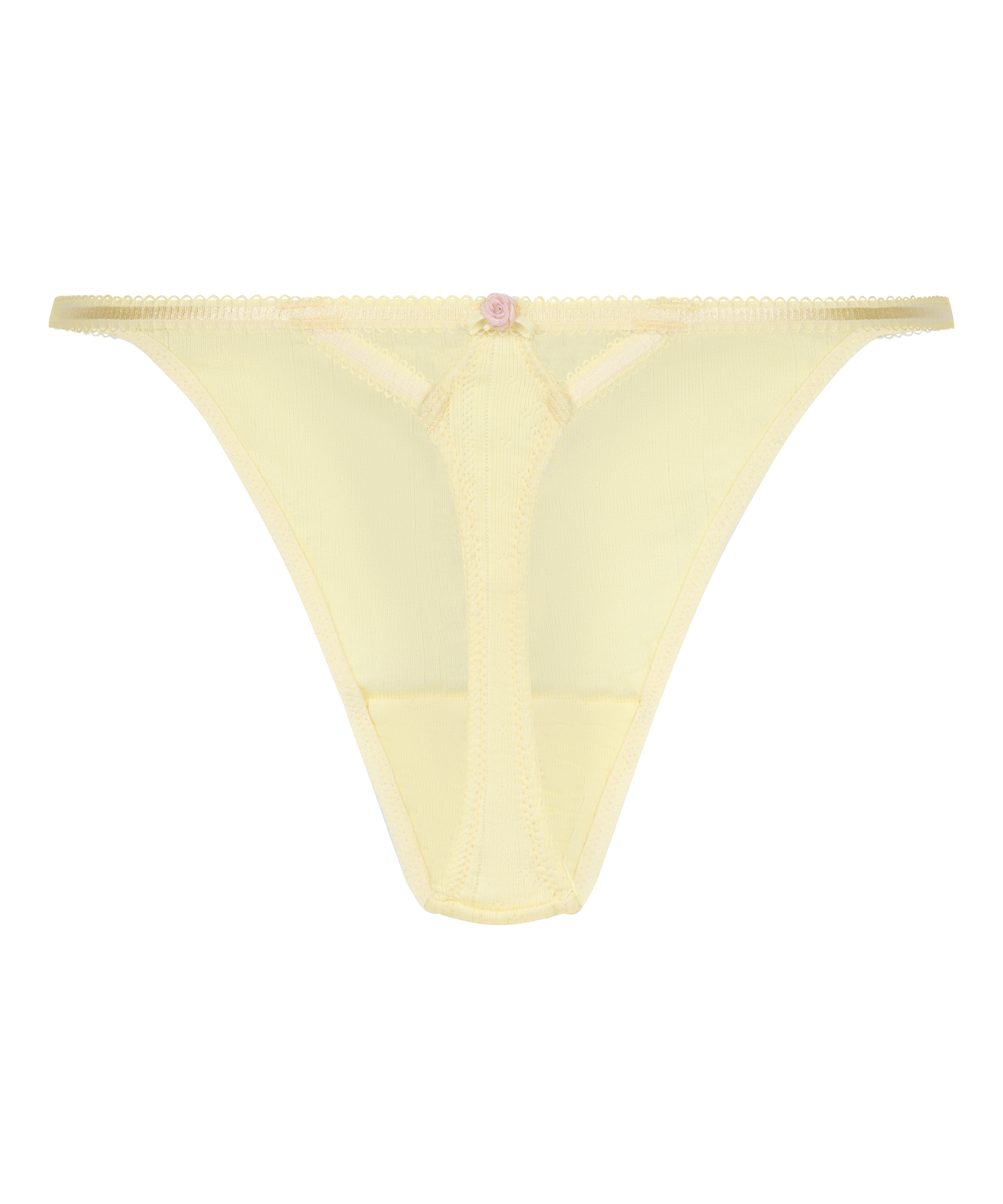 Pointelle Thong, Yellow, main