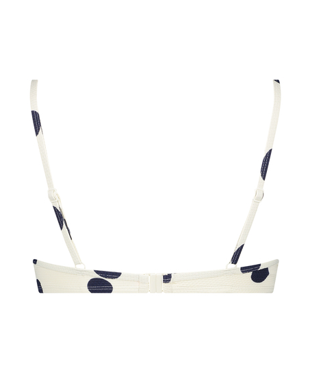 Padded underwired bikini top Scallop Dot, White