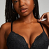 Marine Padded Underwired Push-Up Bra, Black