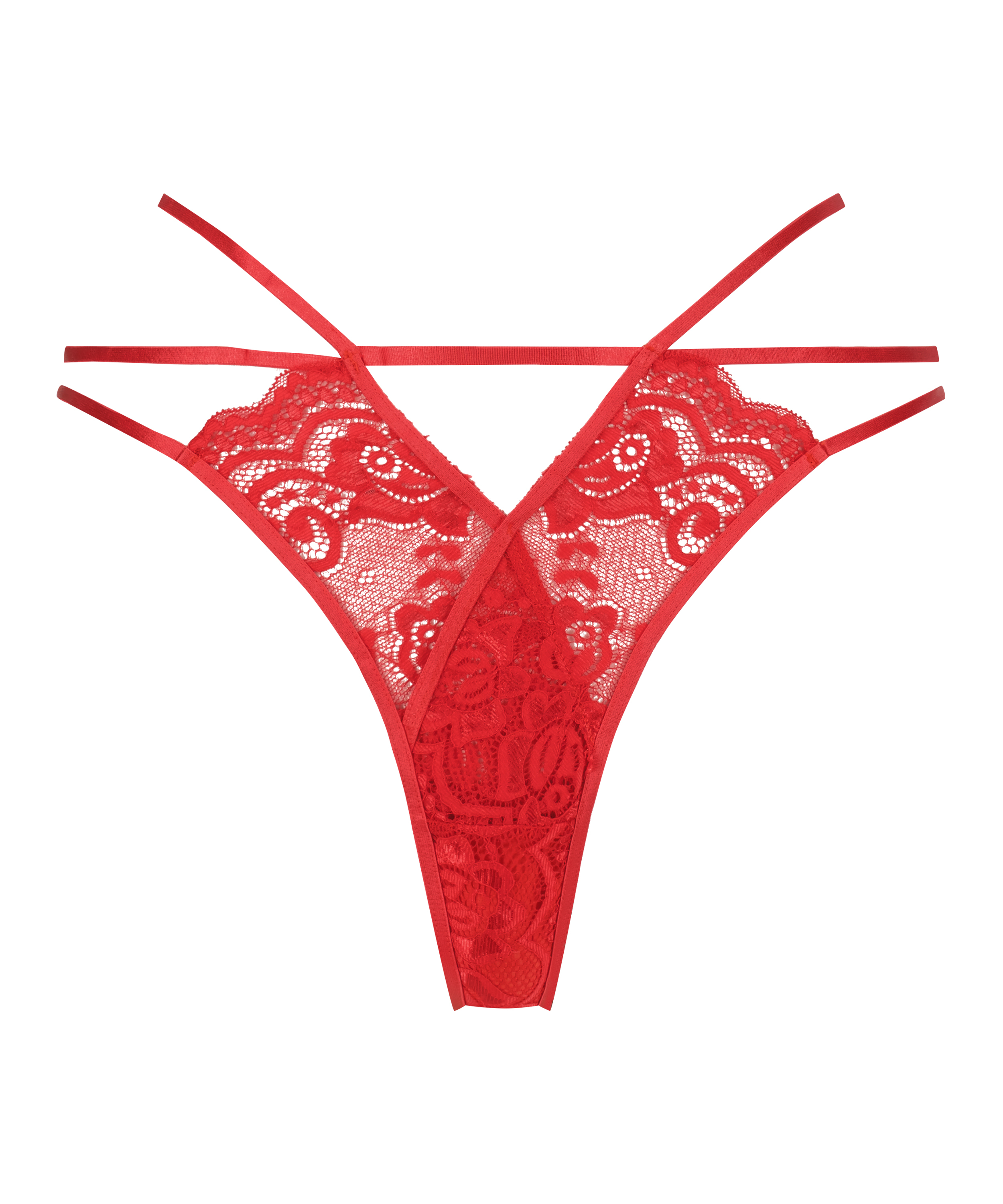 Remote Control Vibrating Lace Tanga Thong, Red, main