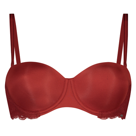 Angie Padded Underwired Strapless Bra, Red