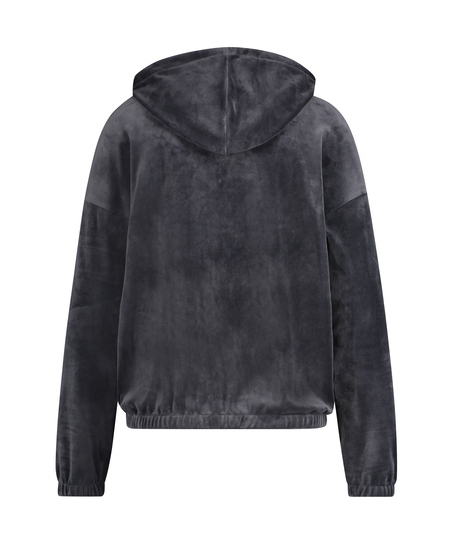 Velvet hoodie jacket, Grey