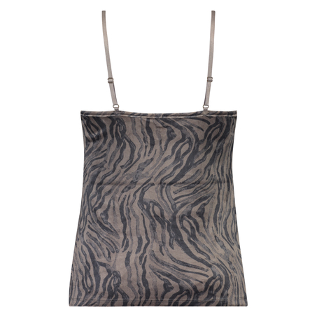 Zebra Velour Cami, Grey