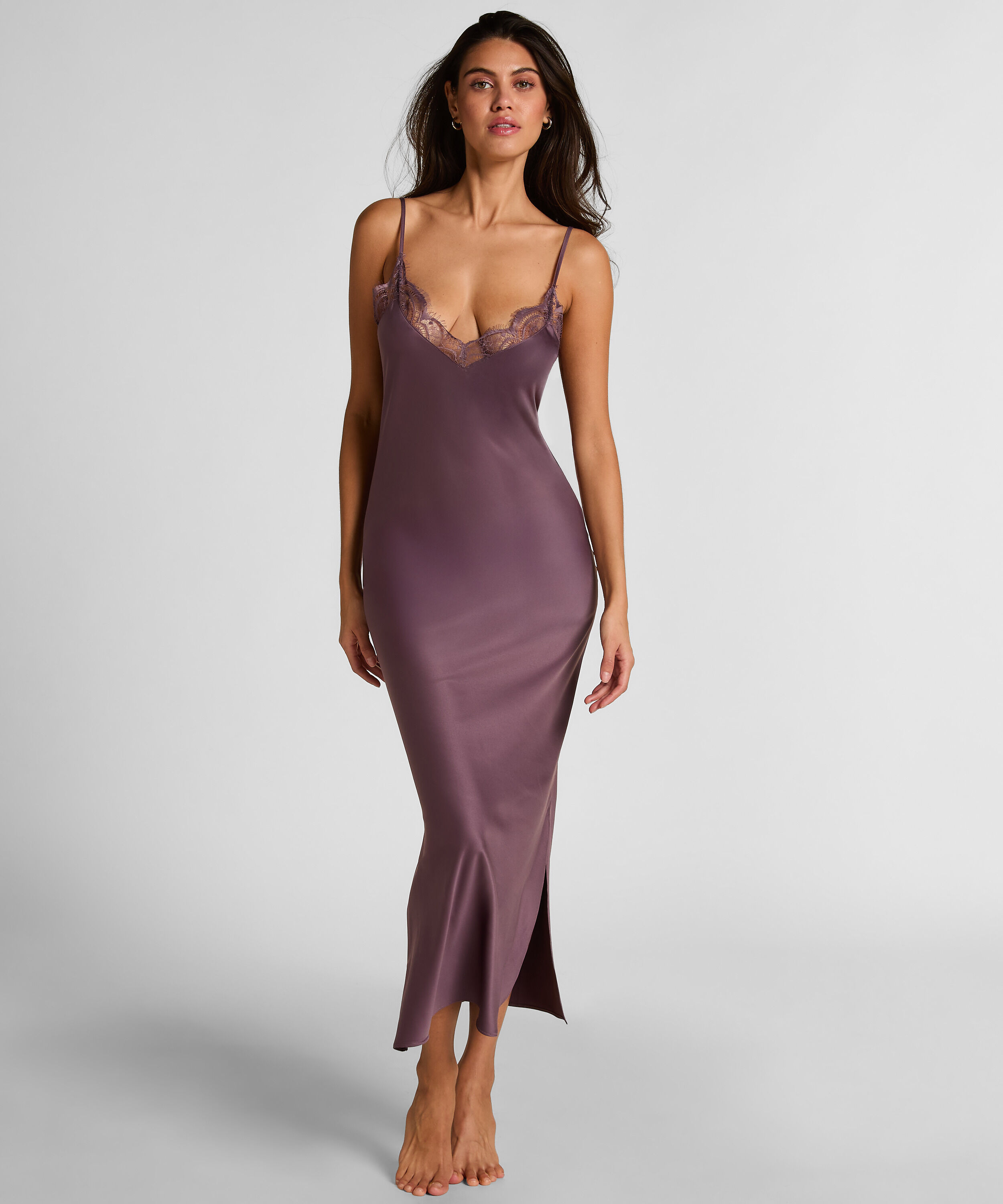 Slipdress Long Satin, Purple Slipdress Long Satin, Purple