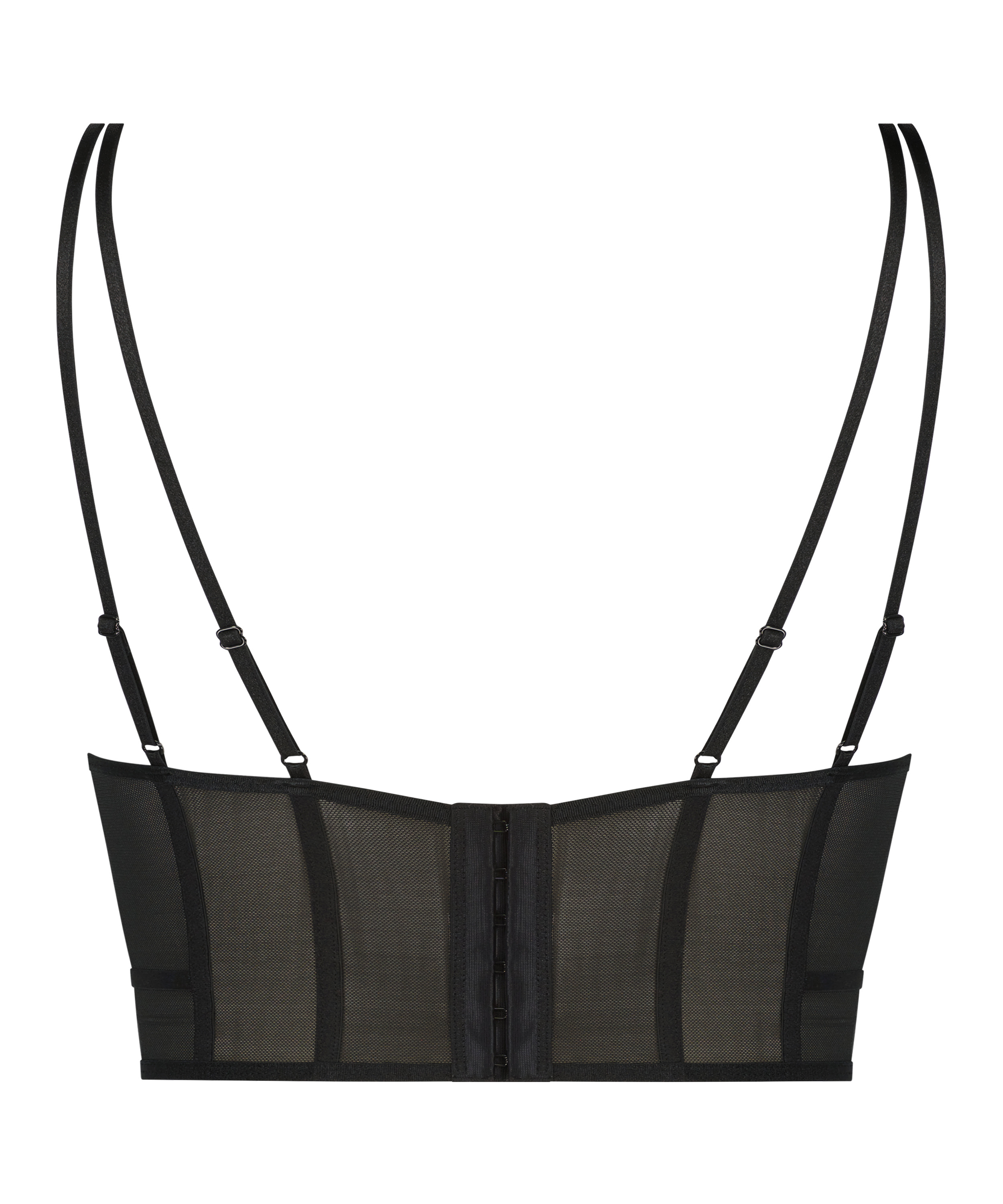 Boujee Non-Padded Longline Underwired Bra, Black, main