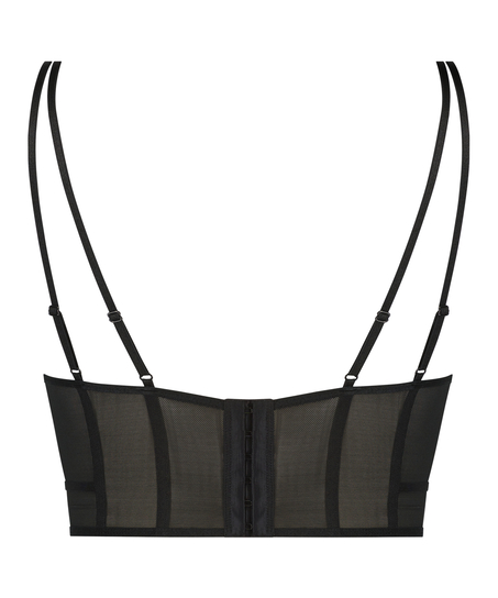 Boujee Non-Padded Longline Underwired Bra, Black