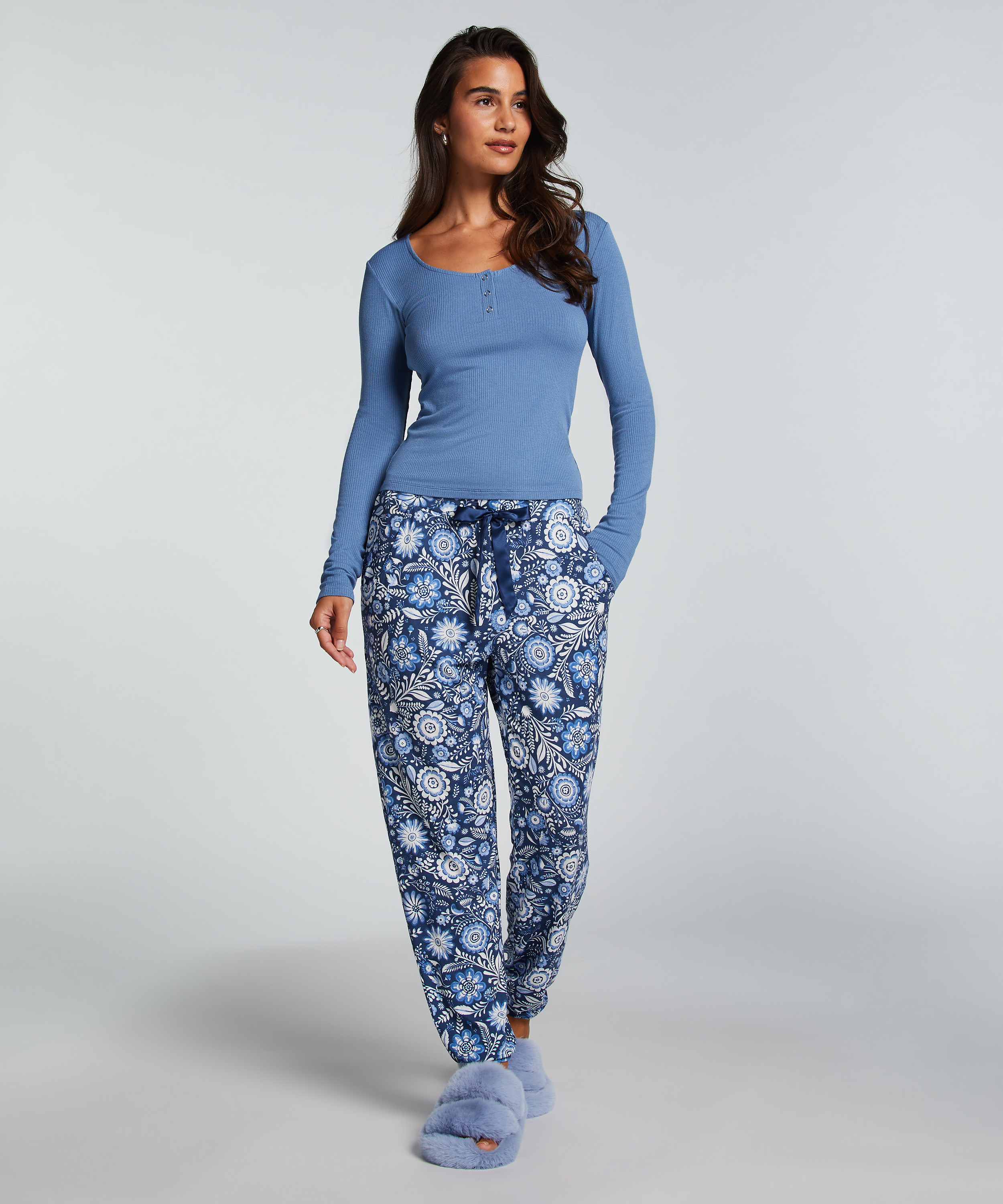 Jersey Pyjama Pants, Blue, main