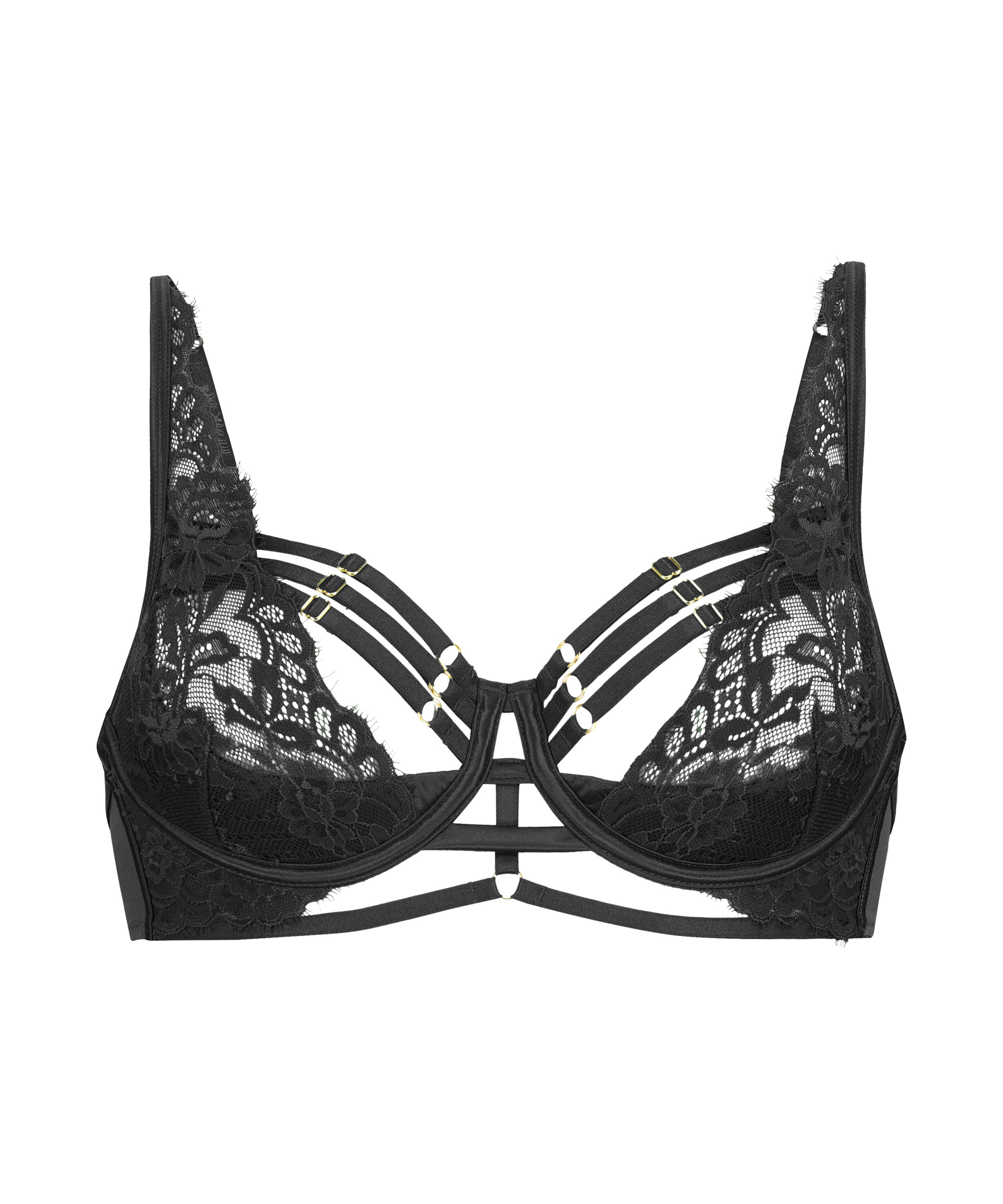 Iggy Half-Padded Underwired Longline Bra, Black