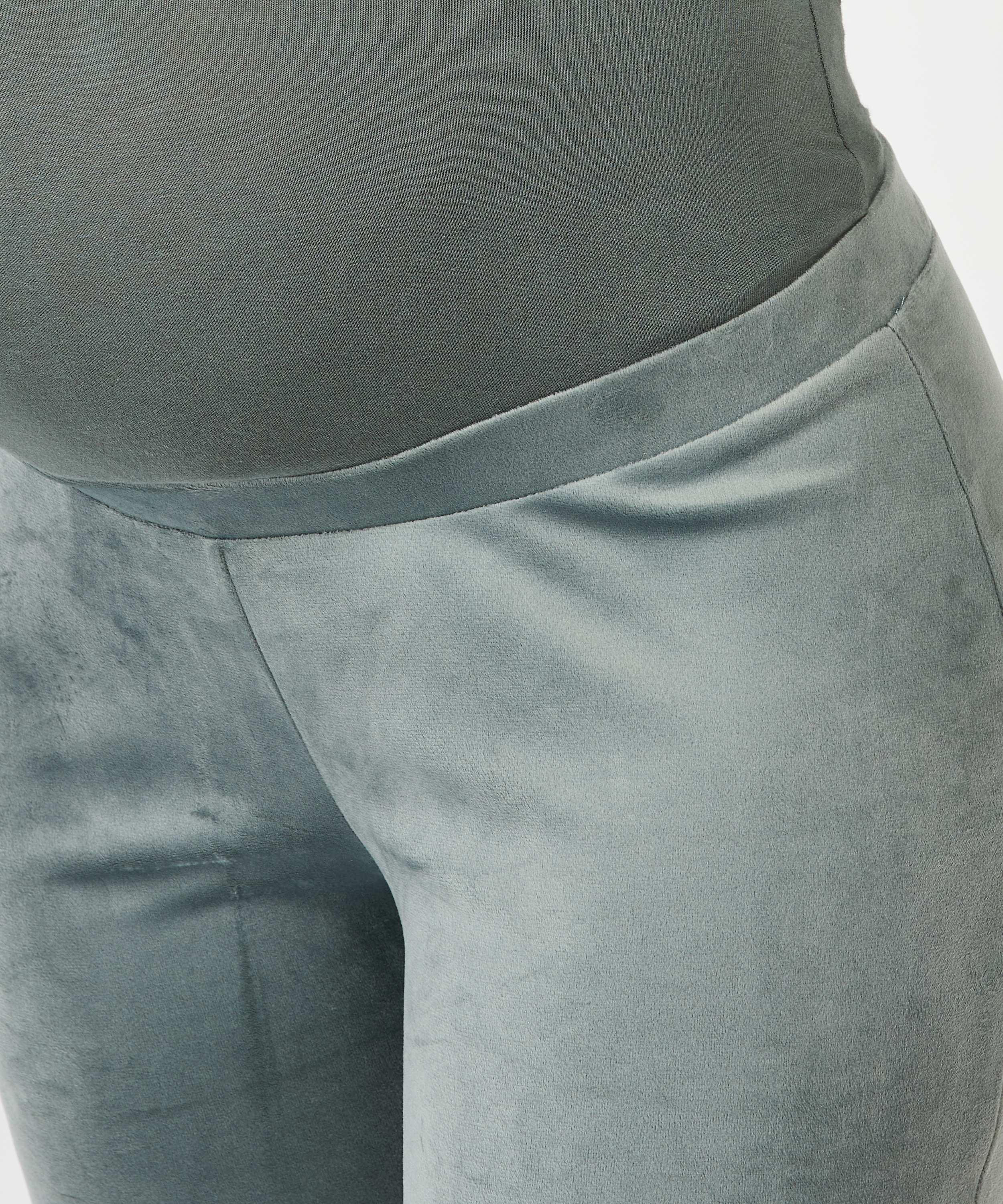 Maternity lurex velours jogging bottoms, Green, main