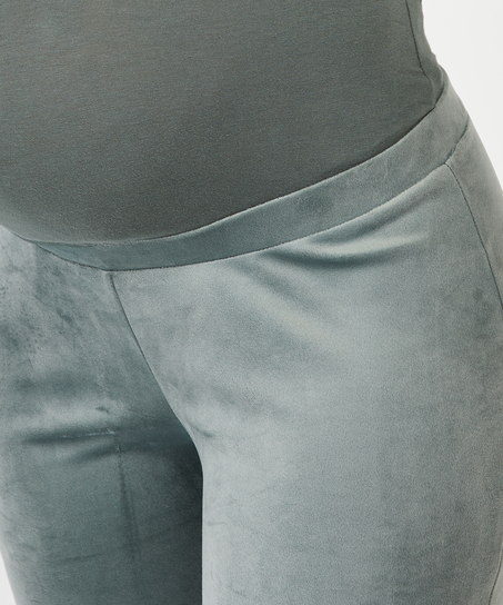 Maternity lurex velours jogging bottoms, Green