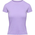 Ribbed Crew Neck Short-Sleeved Pyjama Top, Purple