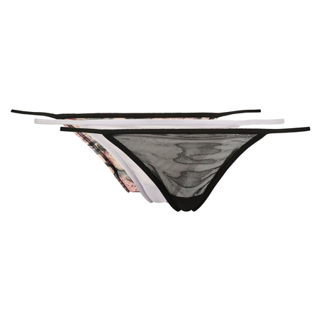 3-pack thongs mesh, Black