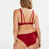 Pagoda non-padded underwired bikini top, Red