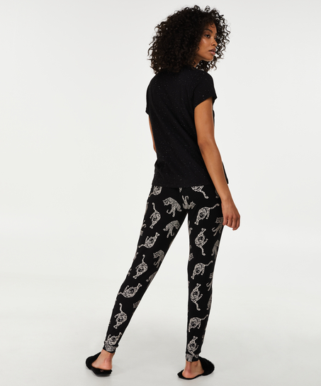 Loose-fitting Pajama Pants, Black
