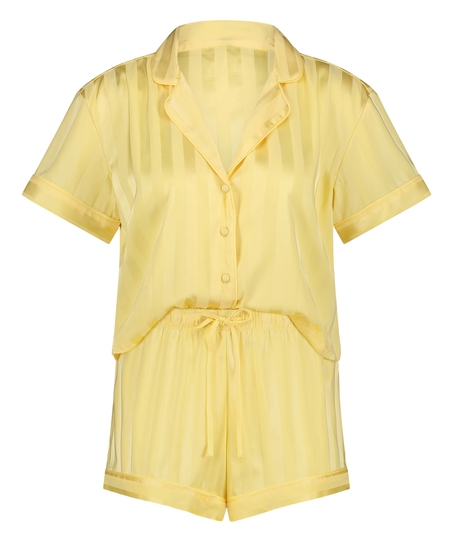 Satin Pyjama Set, Yellow