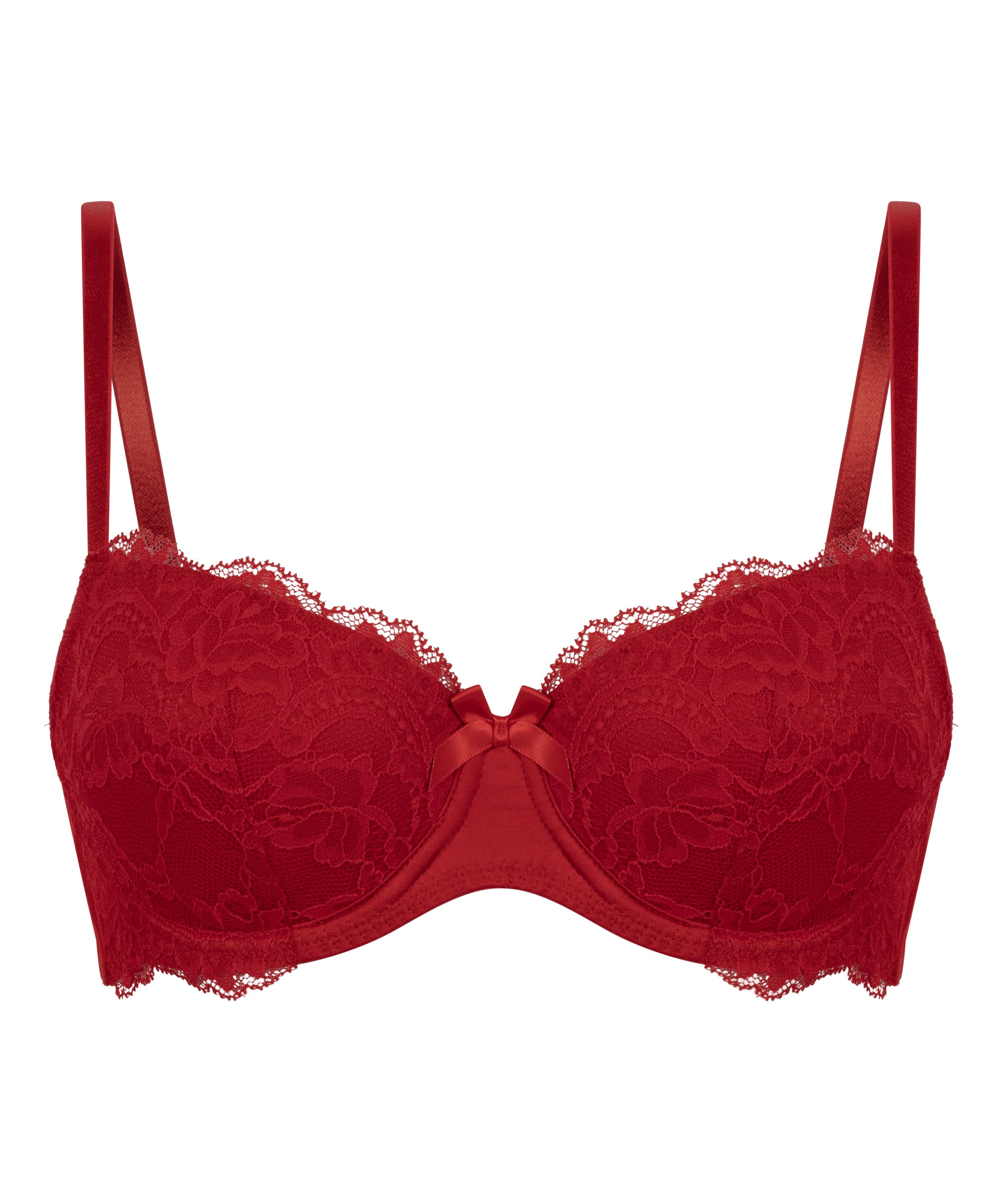 Teddy Padded Underwired Bra, Red, main