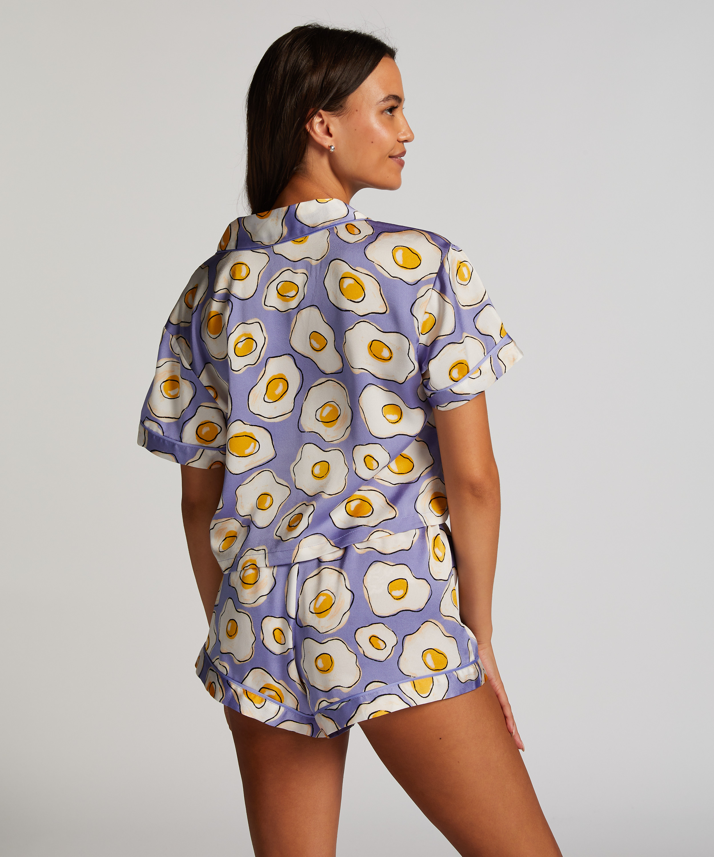 Satin Short-Sleeved Jacket, Purple, main