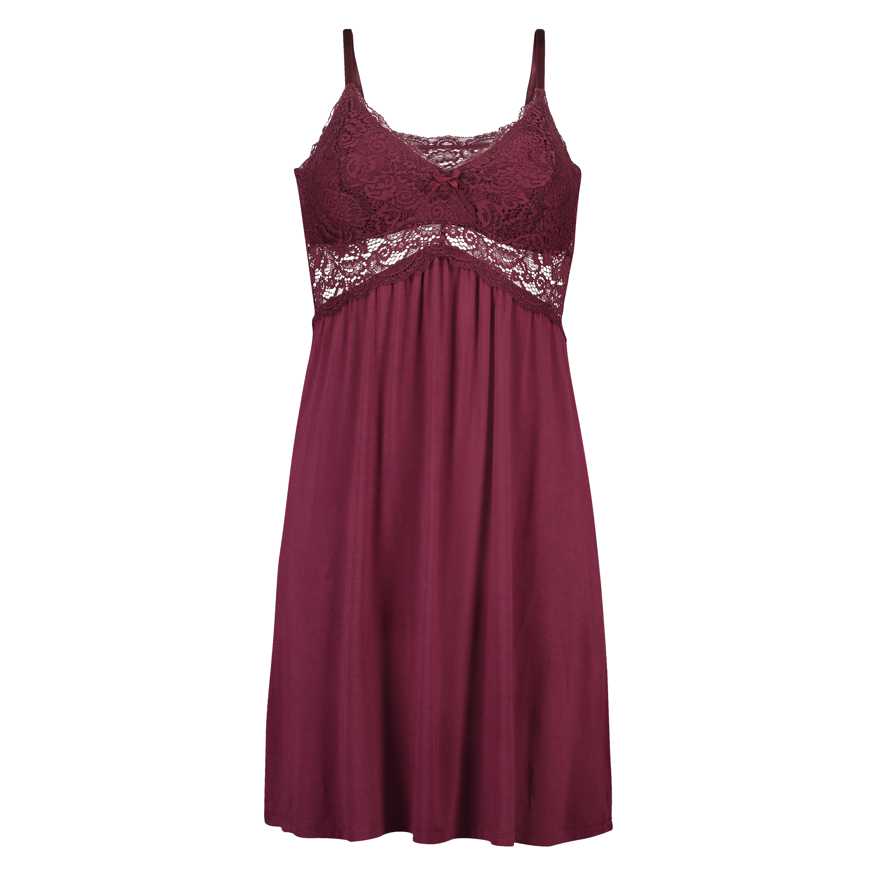 Jersey lace slipdress, Red, main