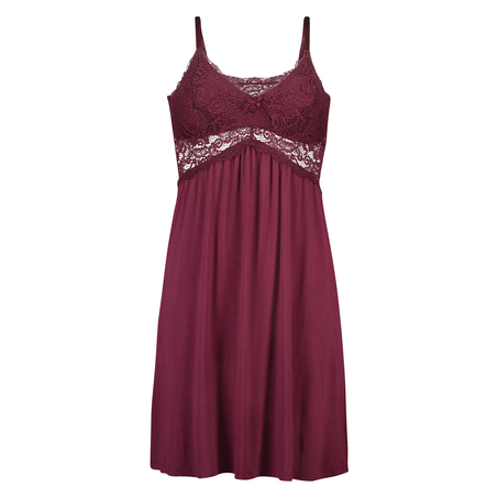 Jersey lace slipdress, Red