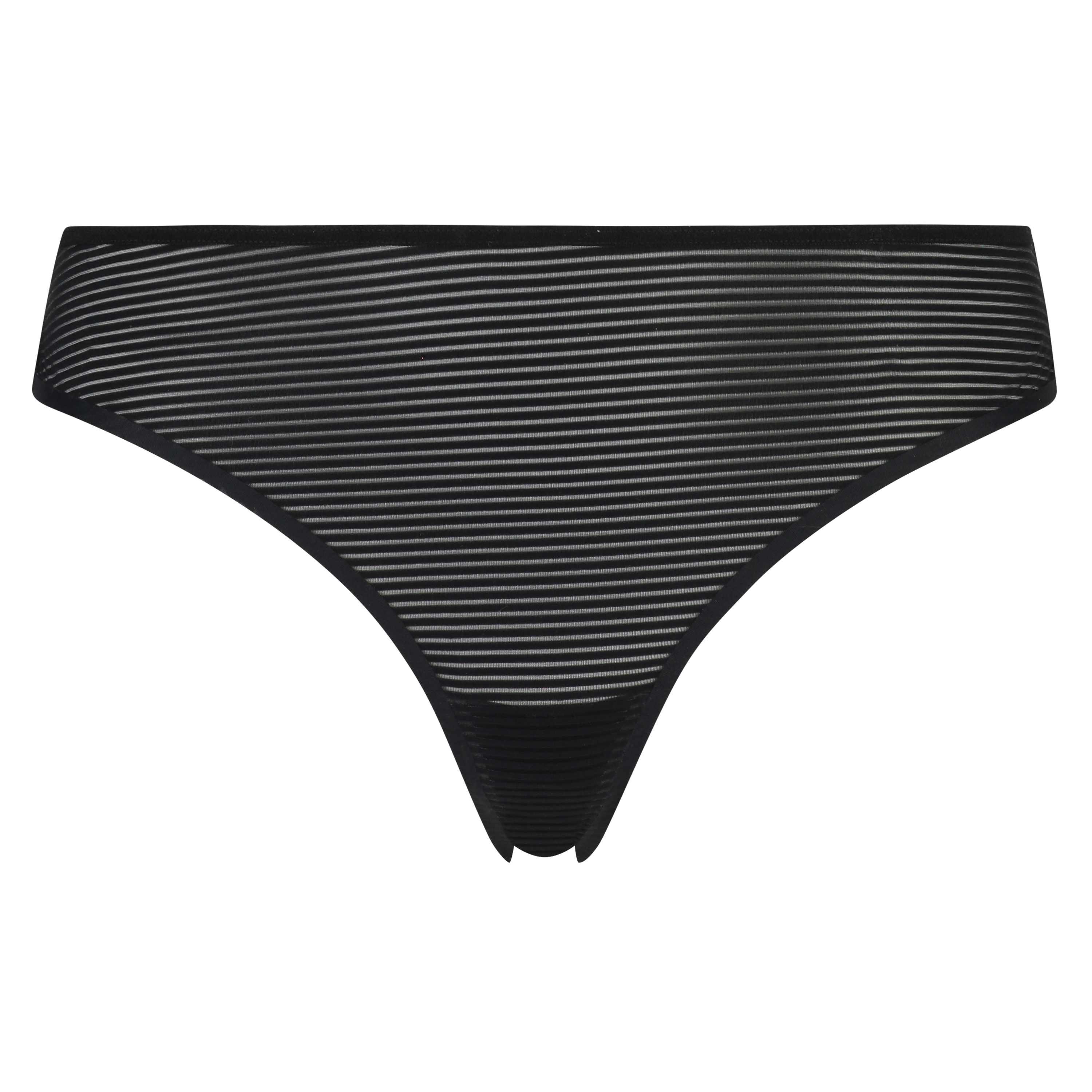 Invisible thong Stripe mesh, Black, main
