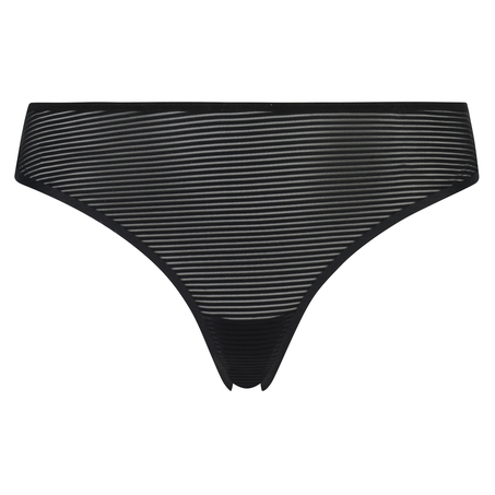 Invisible thong Stripe mesh, Black