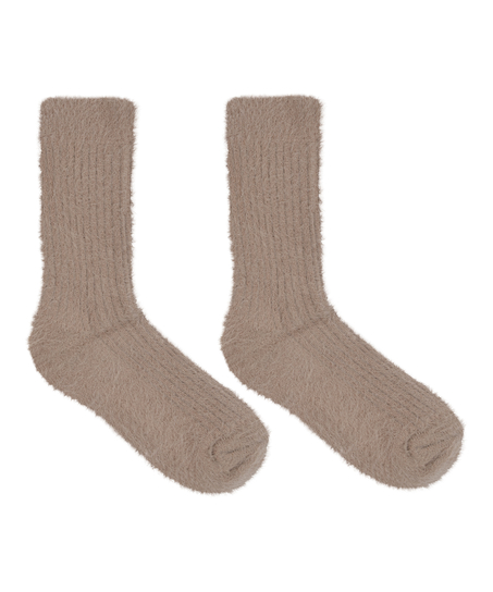 Liv Fluffy Socks, Beige