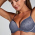 Lea Padded Underwired Push-Up Bra, Grey