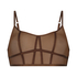 Sexy mesh longline bralette, Brown