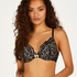 Rose padded push-up bra, Black