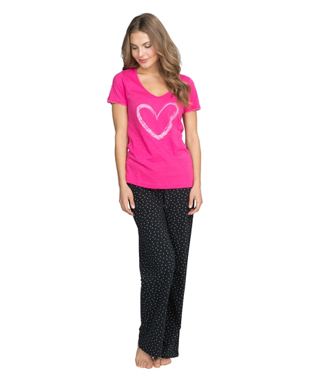 Top Lillly heart ss, Pink