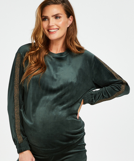 Velvet Shimmer maternity top, Green