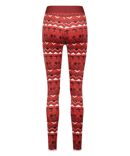 Velour Leggings, Red