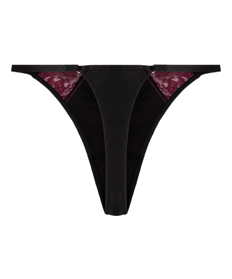 Ambra Highleg Thong, Black