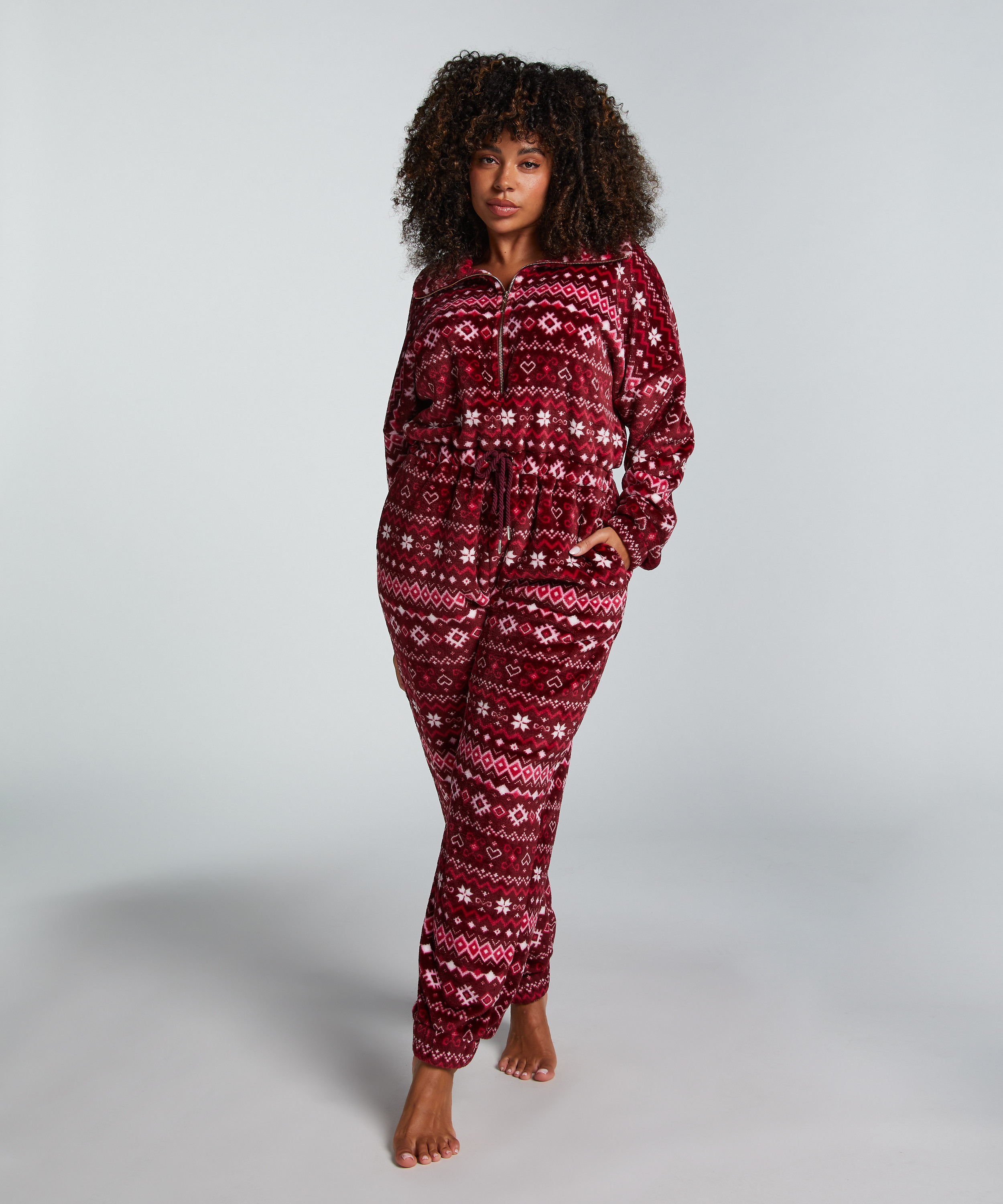 Onesie fleece, Red, main