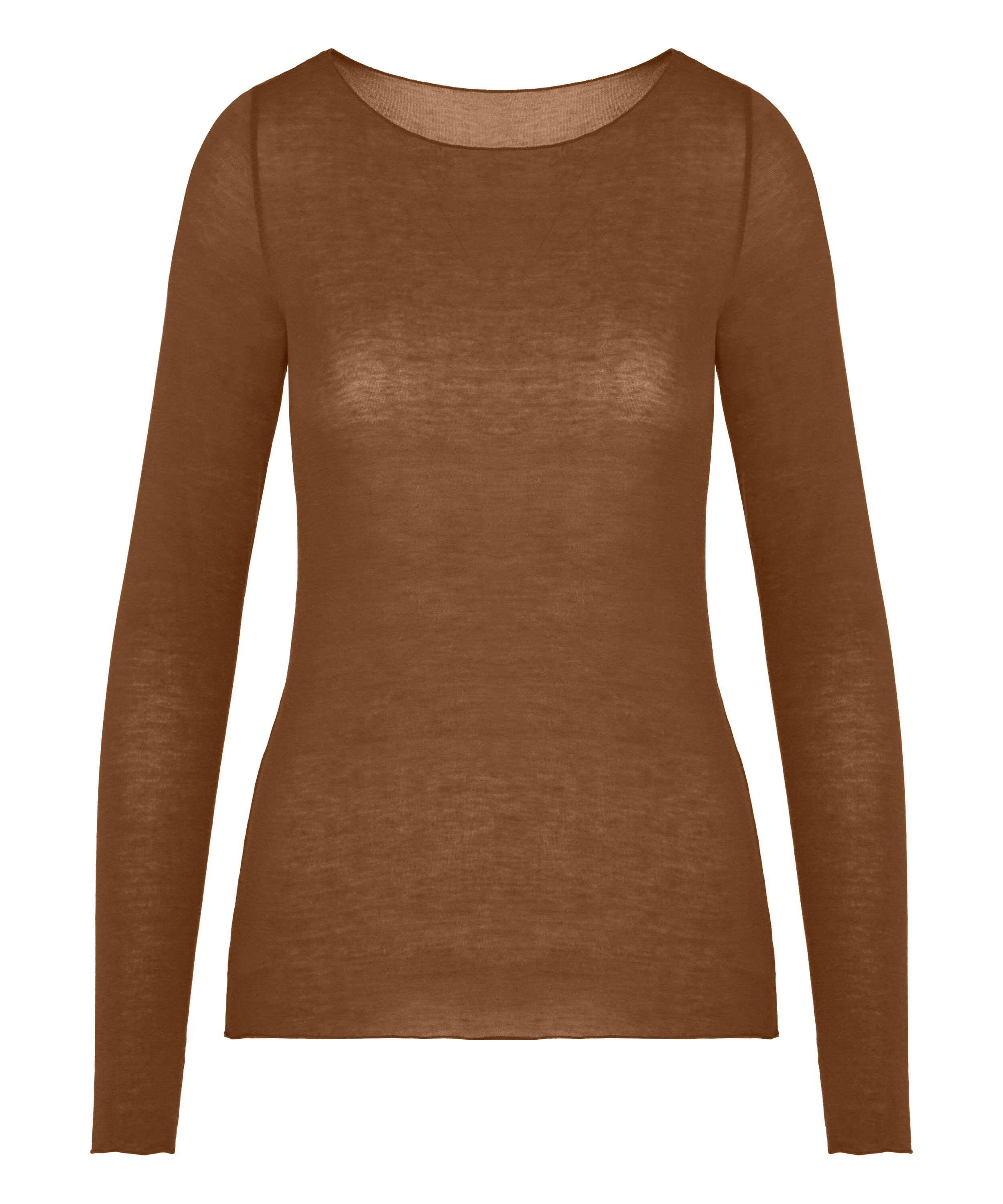 super soft Boatneck shirt with Cashmere, Brown super soft Boatneck shirt with Cashmere, Brown