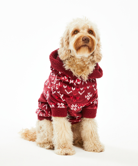 Dog's Fleece Onesie, Red