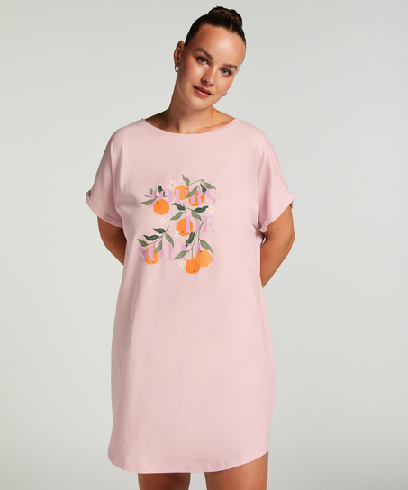 Round Neck Nightshirt, Pink