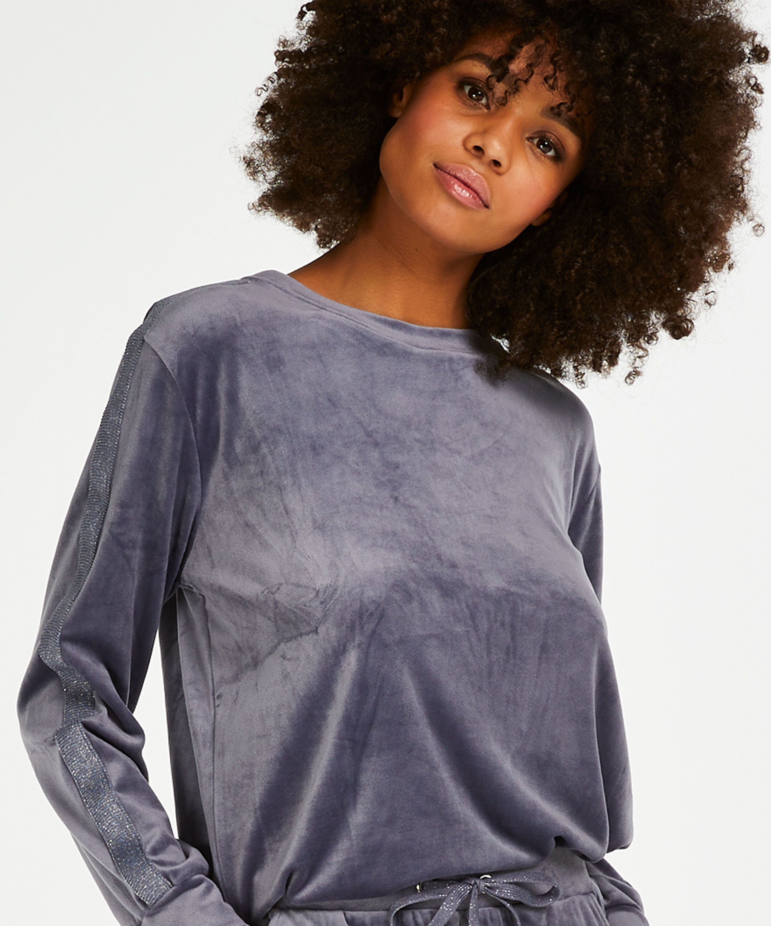 Velvet Shimmer top, Grey