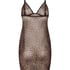 Leopard Mesh Slip Dress, Black
