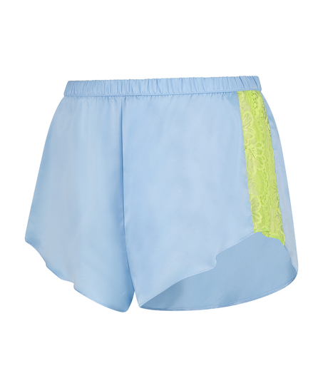 Shorts Satin Lace, Blue