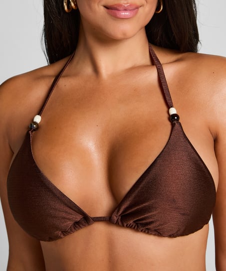 Kallua Triangle Bikini Top, Brown