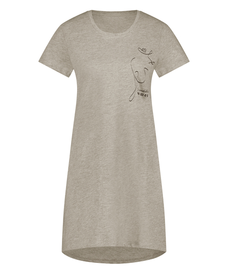 Round Neck Nightshirt, Grey