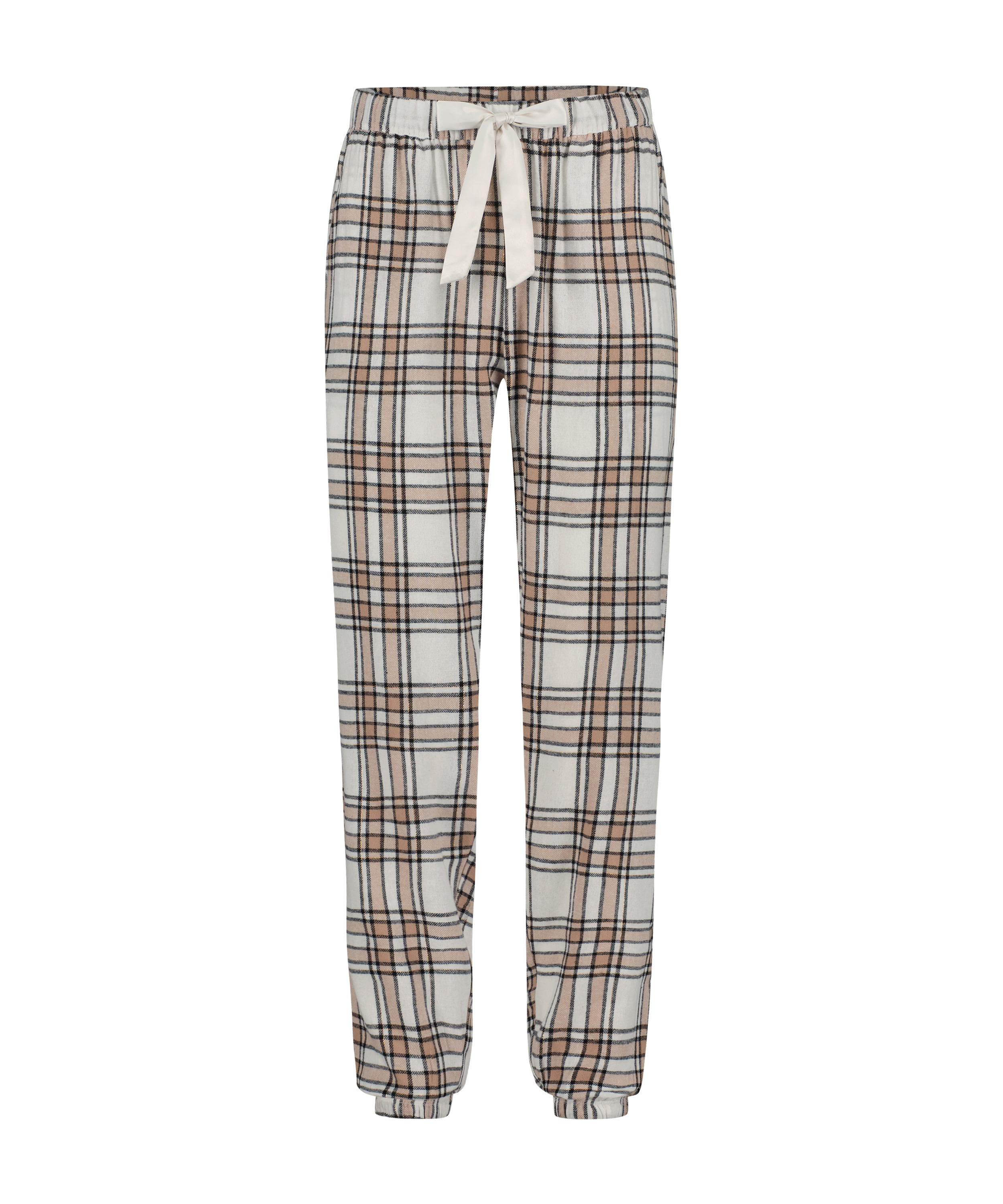 Flannel Pyjama Pants, Beige, main
