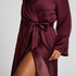 Satin Fleece Bathrobe, Red