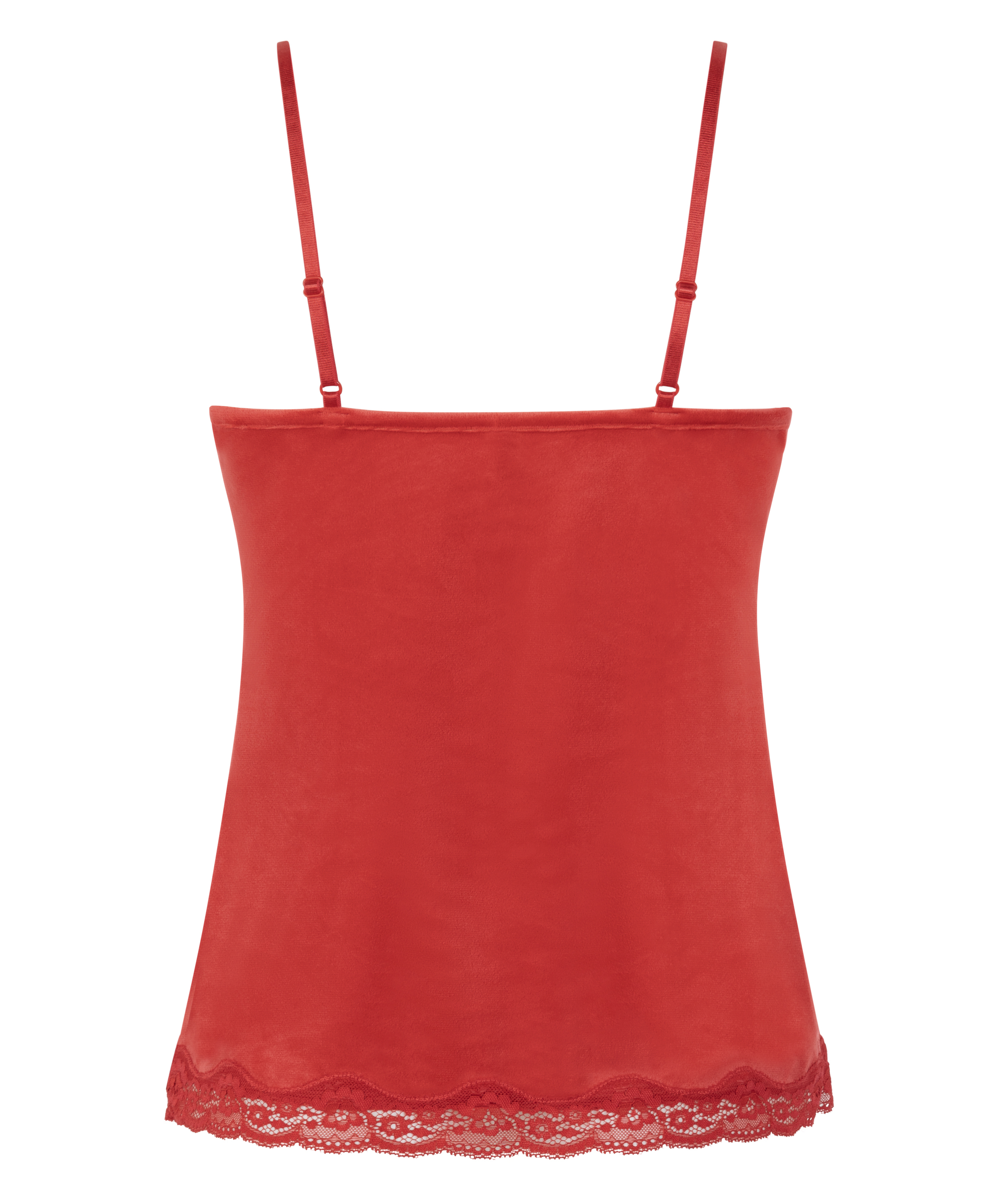 Velours Lace Cami Top, Red, main