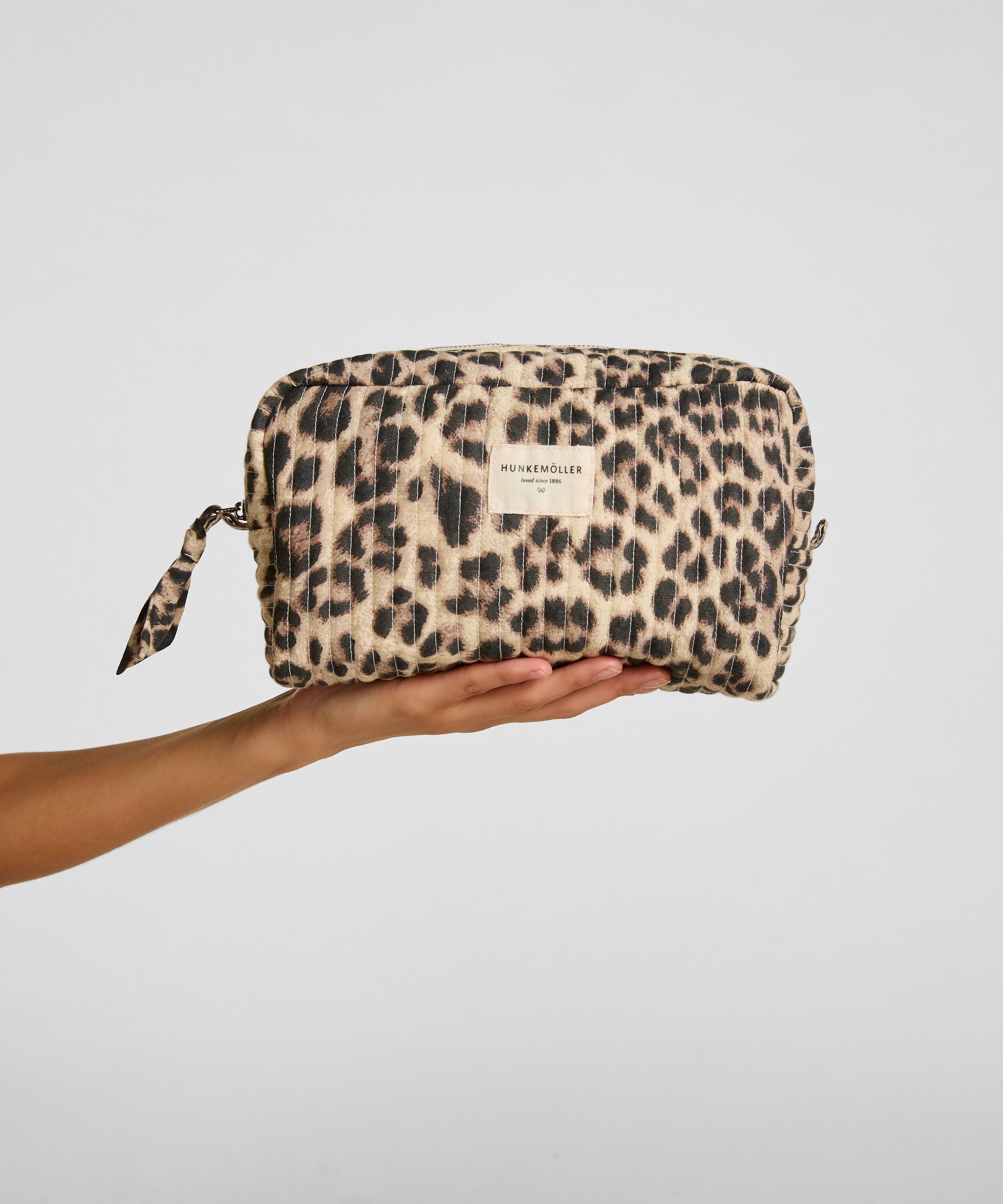 Make-Up Bag Big Leopard, Beige
