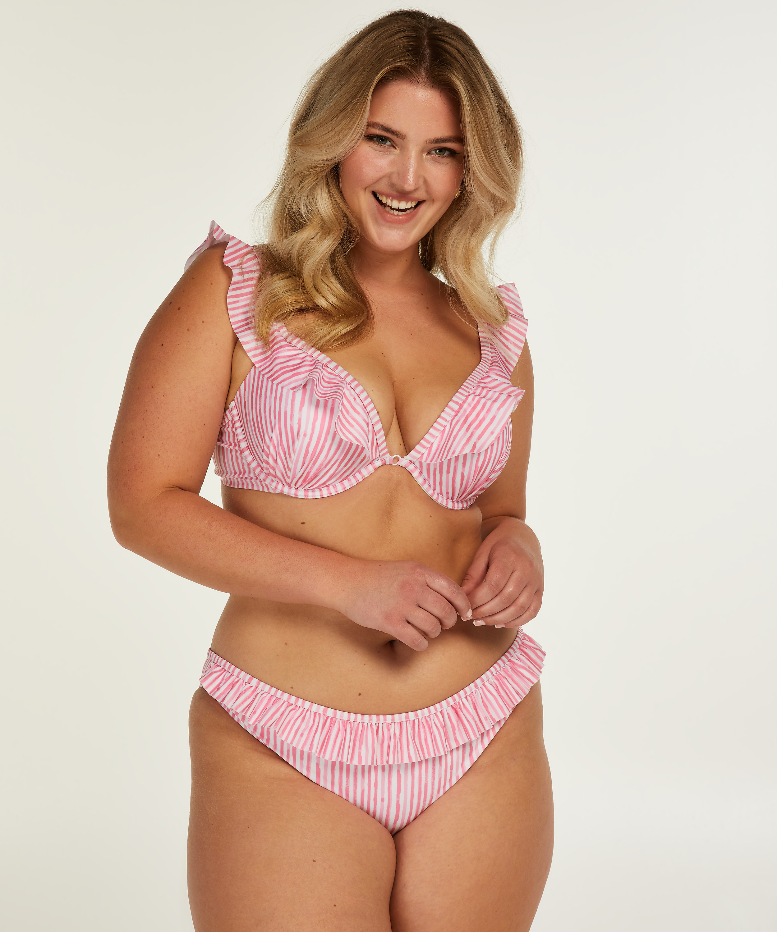 Julia Padded Push-Up Underwired Bikini Top, Pink, main