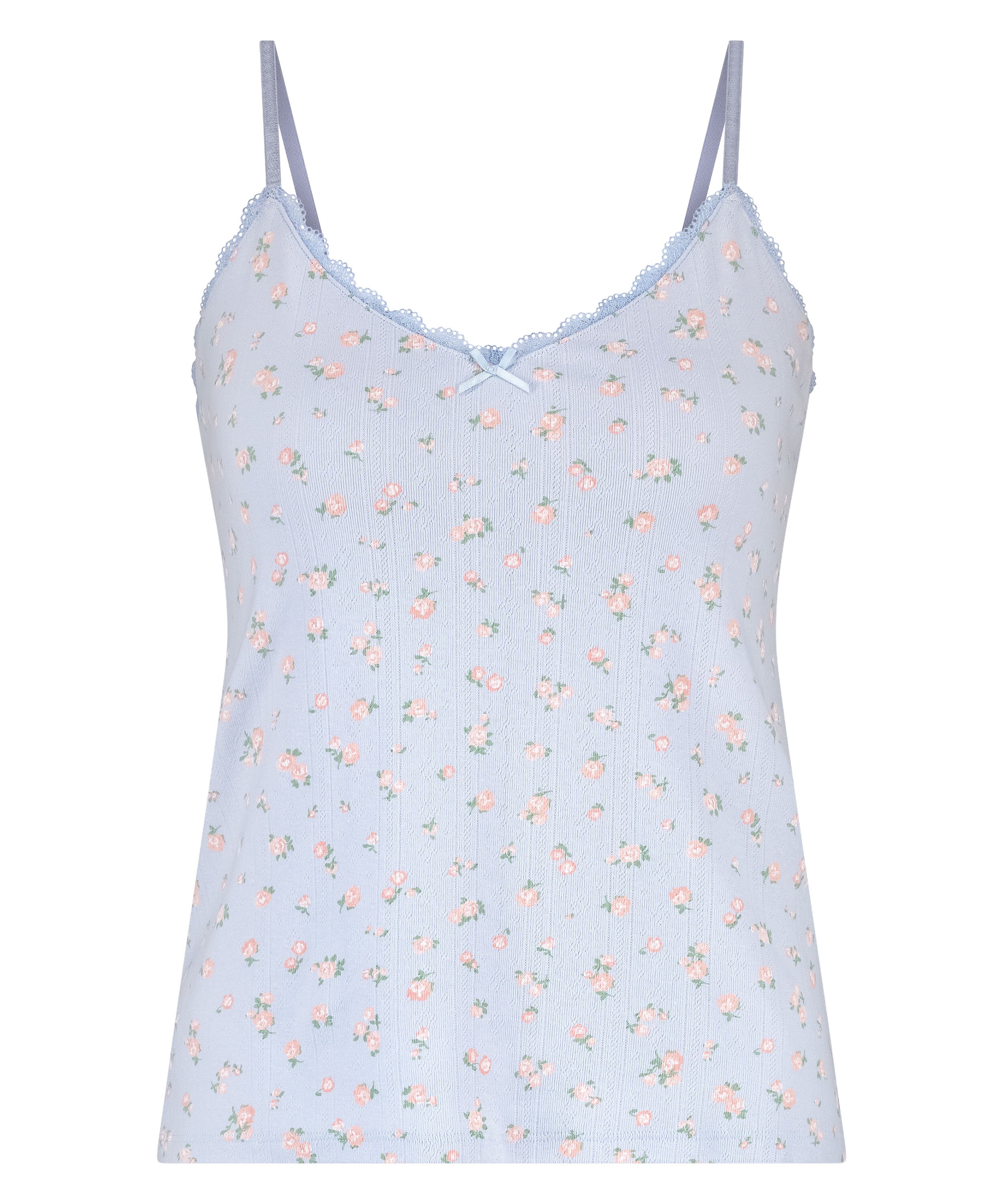 Cami Lace Top Pointelle, Blue