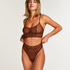 Sexy mesh longline bralette, Brown